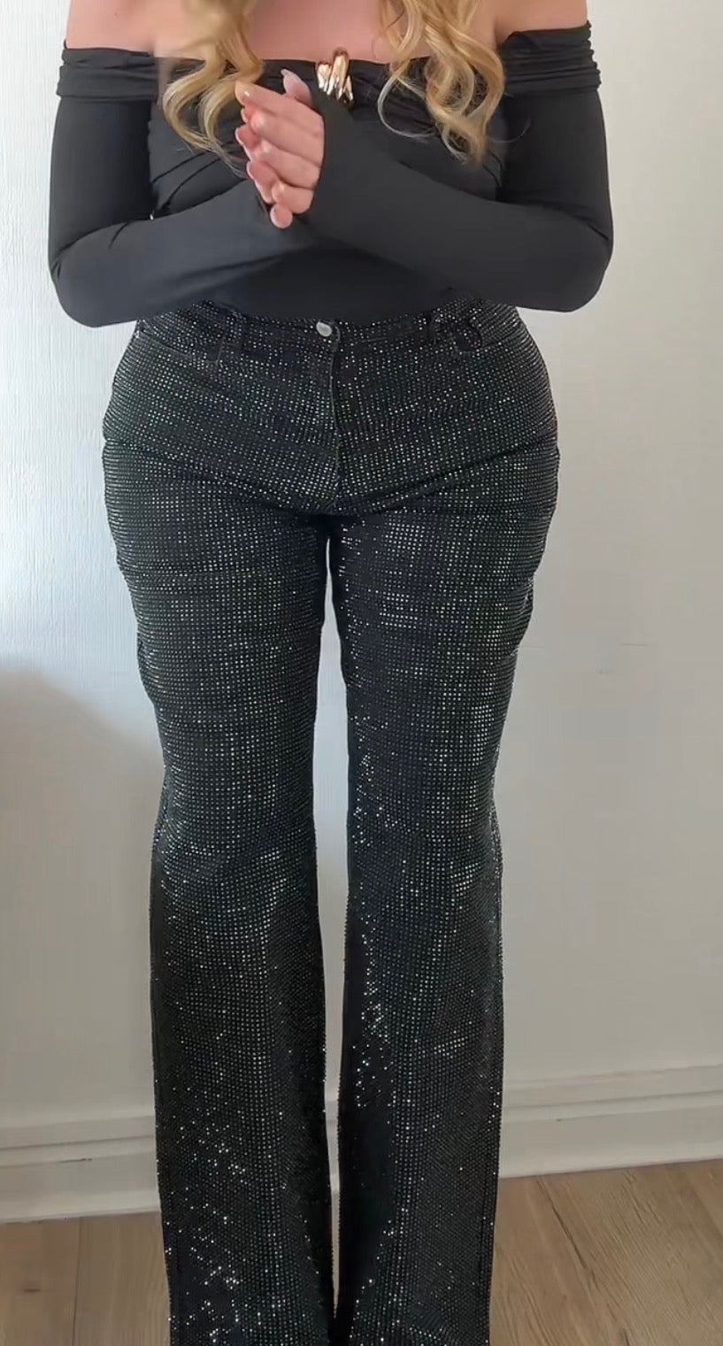 Black Diamante Jeans